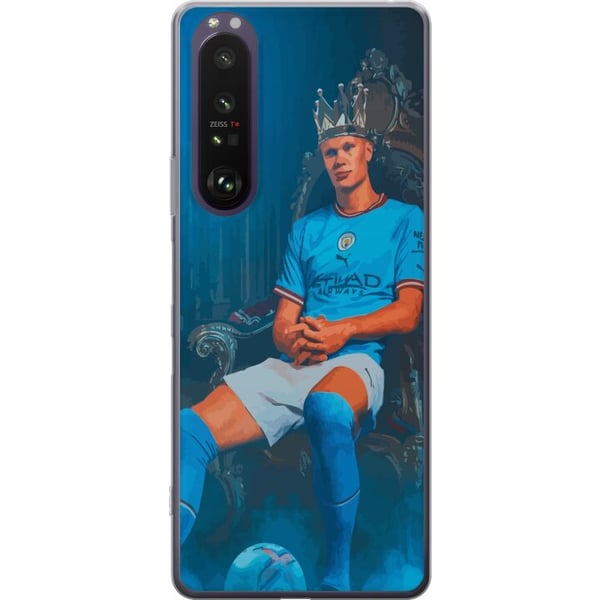 Kompatibel Mobilcover til Sony Xperia 1 III Erling Haaland Manchester City fodbold plakat Norge angriber forward Premier League målscorer konge kunst