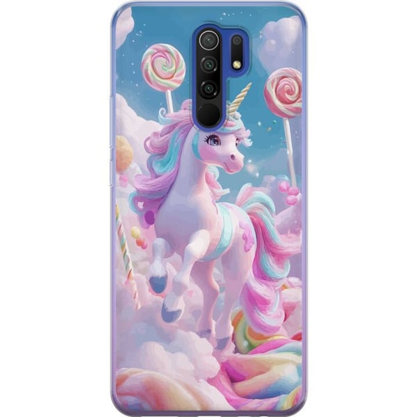 Kompatibelt Mobilskal till Xiaomi Redmi 9 Enhörning Candy Pastell Kawaii Motiv Söt Populär Färg