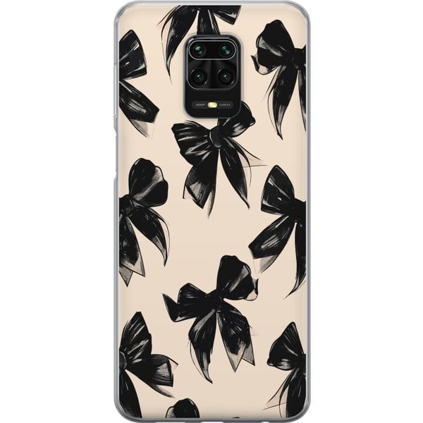 Kompatibel Mobilcover til Xiaomi Redmi Note 9S Sorte rosetter på beige baggrund, elegant tidløst design med bløde kontraster og en luksuriøs følelse
