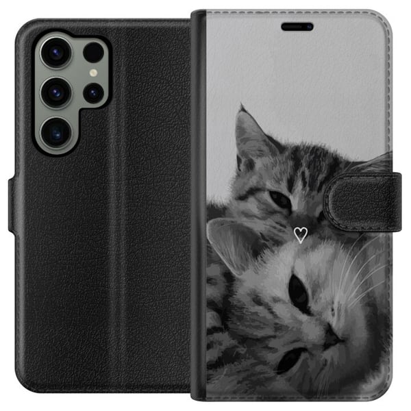 Kompatibelt Lommeboketui til Samsung Galaxy S23 Ultra Katt Hjerte Kompatibelt Lommeboketui til Samsung Galaxy S23 Ultra Katt Hjerte