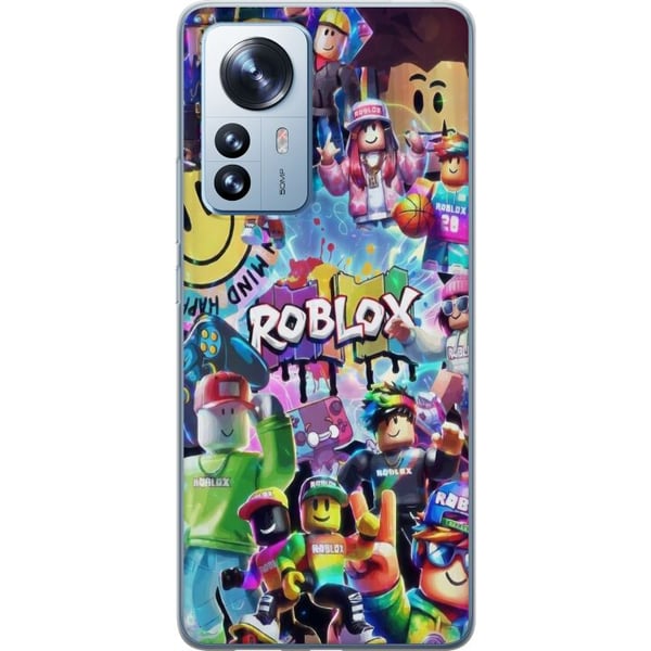 Kompatibelt Mobilskal till Xiaomi 12 Pro Stor och färgglad Roblox-värld fylld med karaktärer, rörelse och energi, lekfull gaming-illustration perfekt