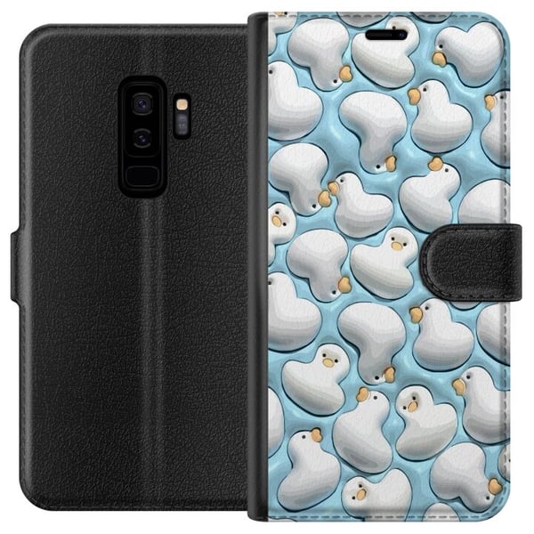 Kompatibelt Plånboksfodral till Samsung Galaxy S9+ Bubbliga Ankor Blå Kompatibelt Plånboksfodral till Samsung Galaxy S9+ Bubbliga Ankor Blå