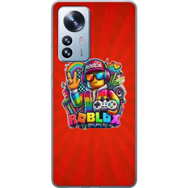 Yhteensopiva Puhelinkuori Xiaomi 12 Pro Roblox-hahmo peliohjaimella ja sateenkaaren väreillä, eloisa pelidesign peliharrastajille