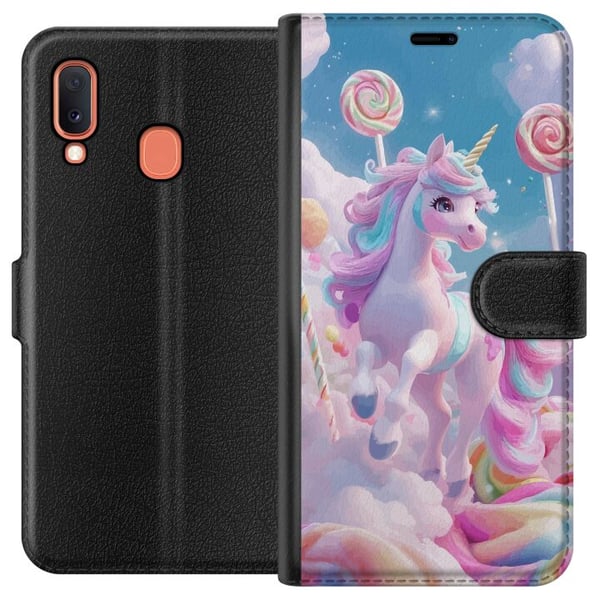 Kompatibelt Plånboksfodral till Samsung Galaxy A20e Enhörning Candy Pastell Kawaii Motiv Söt Populär Färg Kompatibelt Plånboksfodral till Samsung Galaxy A20e Enhörning Candy Pastell Kawaii Motiv Söt Populär Färg