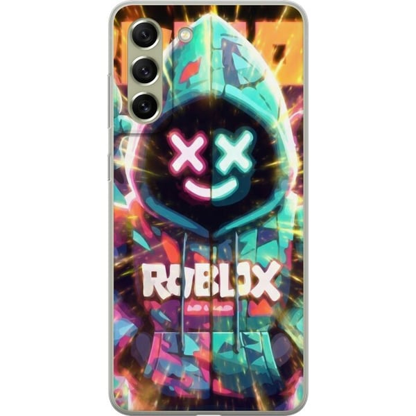 Kompatibelt Mobilskal till Samsung Galaxy S21 FE 5G Neonfärgad Roblox-inspirerad hoodie-figur med lysande effekter och energifylld bakgrund, kraftful