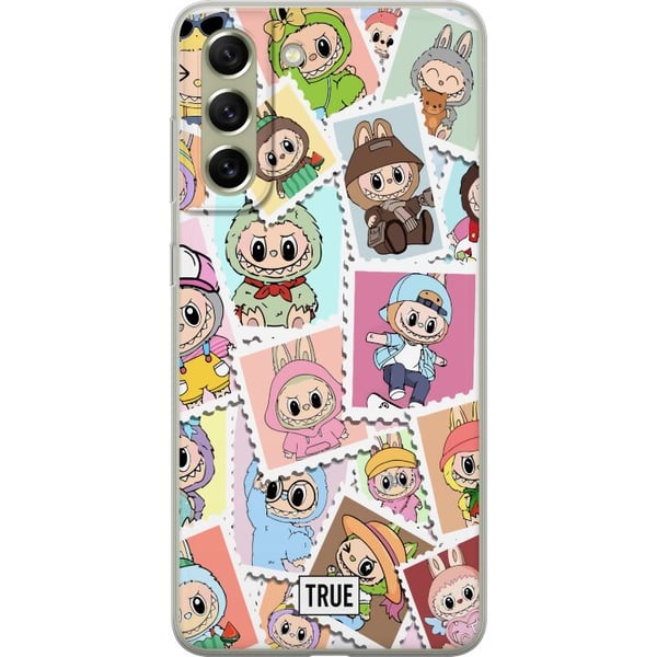 Kompatibelt Mobilskal till Samsung Galaxy S21 FE 5G Cute Stamp Squad – sött samlarmotiv med färgglada figurer i djurdräkter och lekfull design