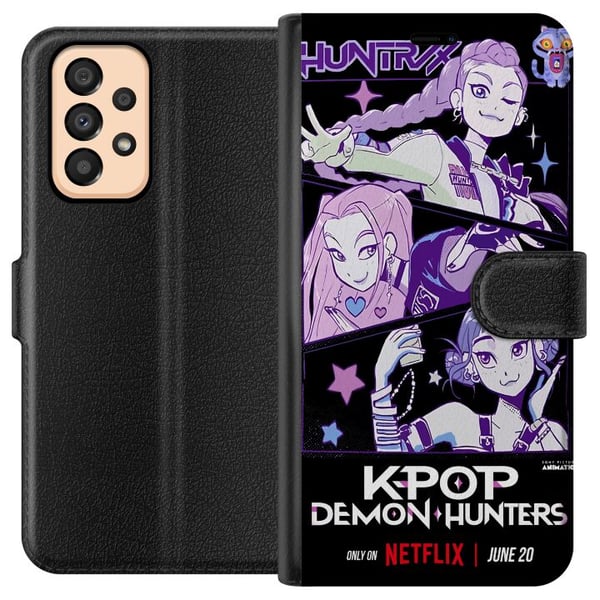 Yhteensopiva Lompakkokotelo Samsung Galaxy A33 5G Kpop Demonien metsästäjät Huntrix Tähdet Mira Zoey Rumi Violetti Idol hehku