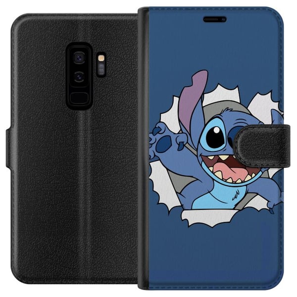 Kompatibelt Lommeboketui til Samsung Galaxy S9+ Disney Stitch Lilo og Stitch blå figur søt alien kawaii tegneseriefigur morsom poster retro design Kompatibelt Lommeboketui til Samsung Galaxy S9+ Disney Stitch Lilo og Stitch blå figur søt alien kawaii tegneseriefigur morsom poster retro design