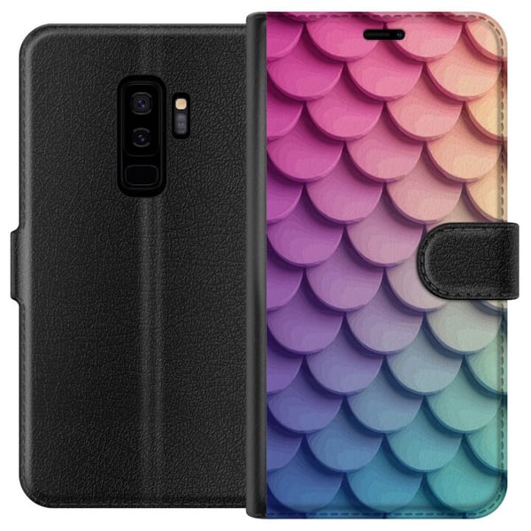 Kompatibelt Lommeboketui til Samsung Galaxy S9+ Skjellete pastellmønster med myke overlappende former i rosa, lilla og blå toner som skaper et harmon Kompatibelt Lommeboketui til Samsung Galaxy S9+ Skjellete pastellmønster med myke overlappende former i rosa, lilla og blå toner som skaper et harmon