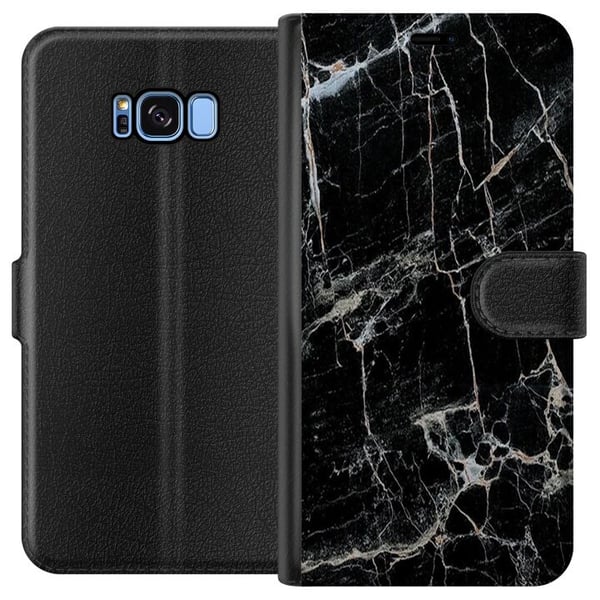 Kompatibelt Plånboksfodral till Samsung Galaxy S8 Marmor Svart Kompatibelt Plånboksfodral till Samsung Galaxy S8 Marmor Svart
