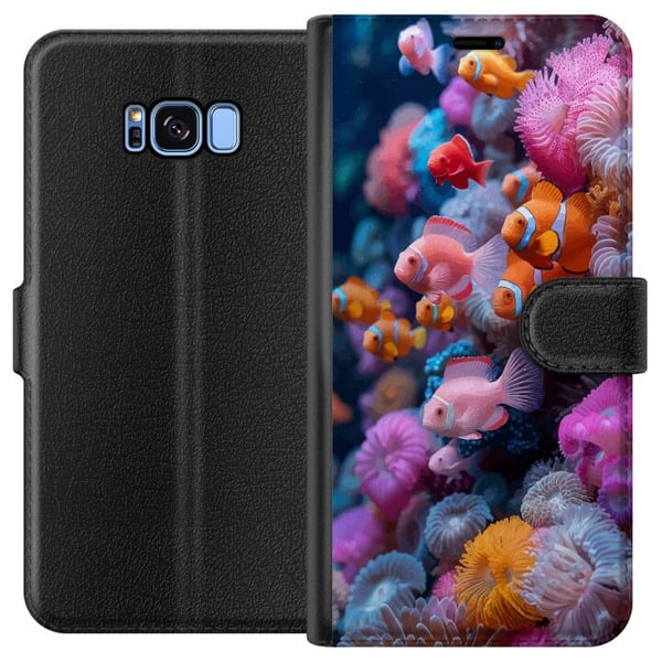 Kompatibelt Plånboksfodral till Samsung Galaxy S8 Fish Coral Ocean Sea Underwater