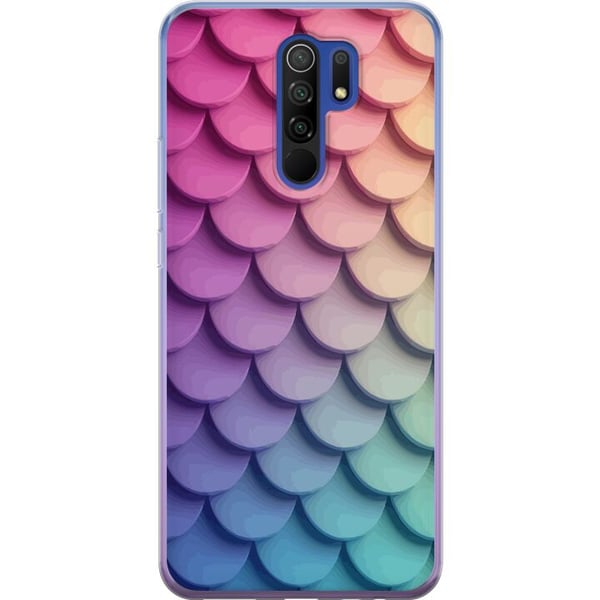 Kompatibelt Mobilskal till Xiaomi Redmi 9 Skaligt pastellmönster med mjuka överlappande former i rosa lila och blå toner som skapar harmoniskt drömli