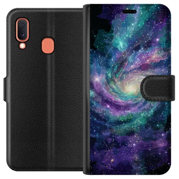 Kompatibelt Lommeboketui til Samsung Galaxy A20e Fargesprakende spiralgalakse i verdensrommet med stjerner tåker og kosmisk lys Kompatibelt Lommeboketui til Samsung Galaxy A20e Fargesprakende spiralgalakse i verdensrommet med stjerner tåker og kosmisk lys