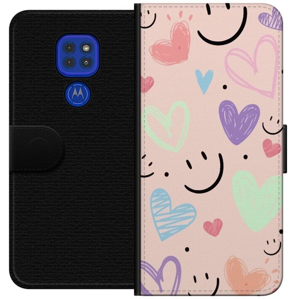 Kompatibel Tegnebogsetui til Motorola Moto G9 Play Glat mønster