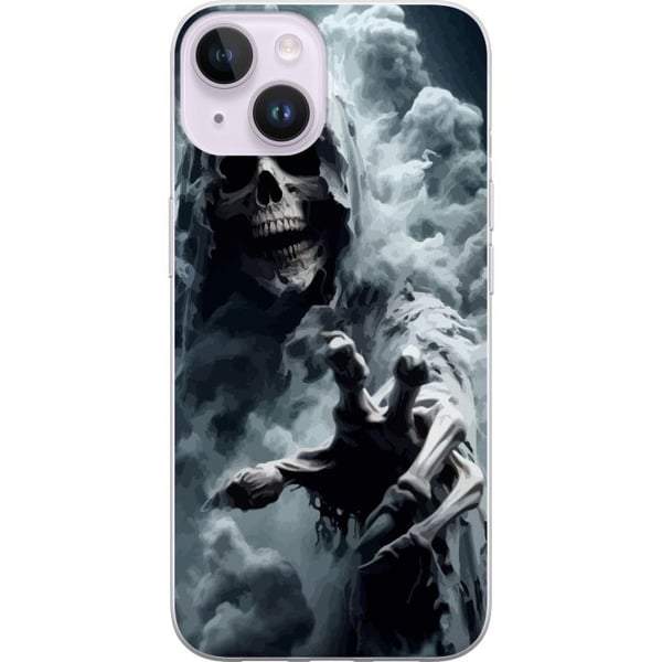 Yhteensopiva Puhelinkuori Apple iPhone 14 Plus kuolema viikatemies juliste pääkallo pääkallo kauhu kauhu tumma aave aave pelottava sumu tumma design