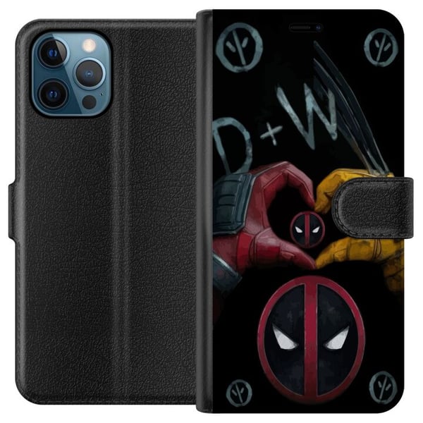 Kompatibelt Plånboksfodral till Apple iPhone 12 Pro Deadpool & Wolverine Kärlek