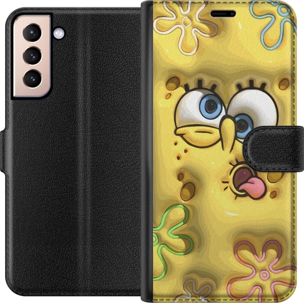 Kompatibelt Plånboksfodral till Samsung Galaxy S21 SpongeBob