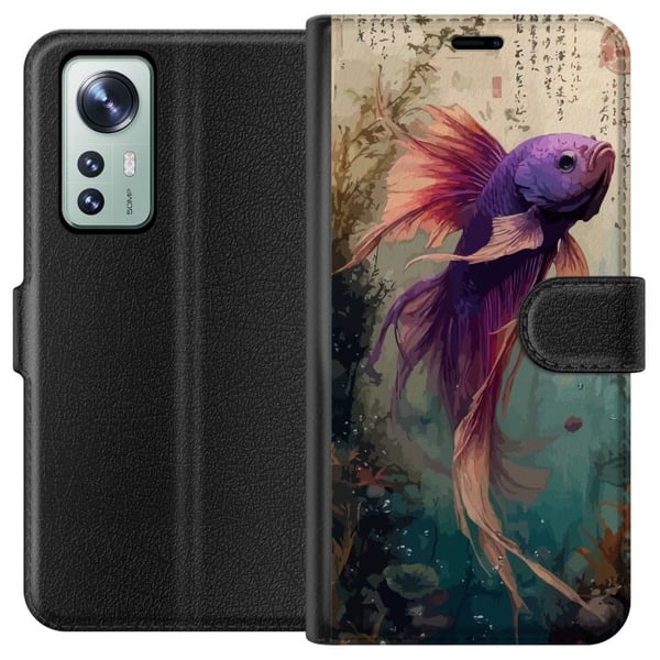 Yhteensopiva Lompakkokotelo Xiaomi 12 Aasialainen koikala japanilainen akvaario