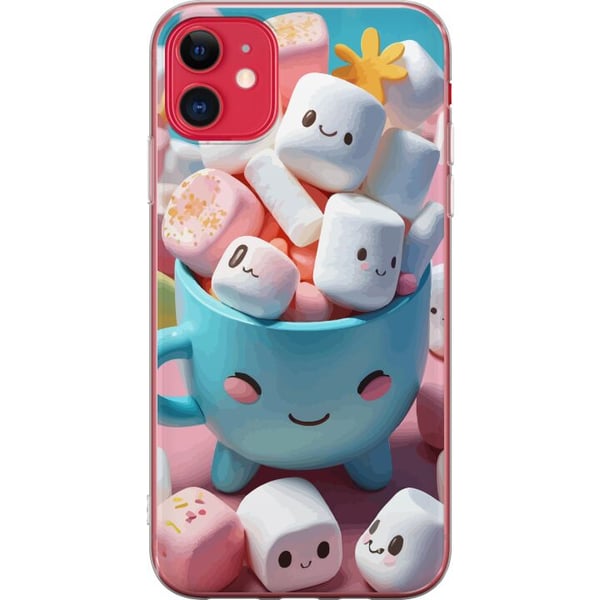 Kompatibelt Mobildeksel til Apple iPhone 11 Kawaii marshmallow smile kawaii design med søte figurer i kopp fargerik og glad stil