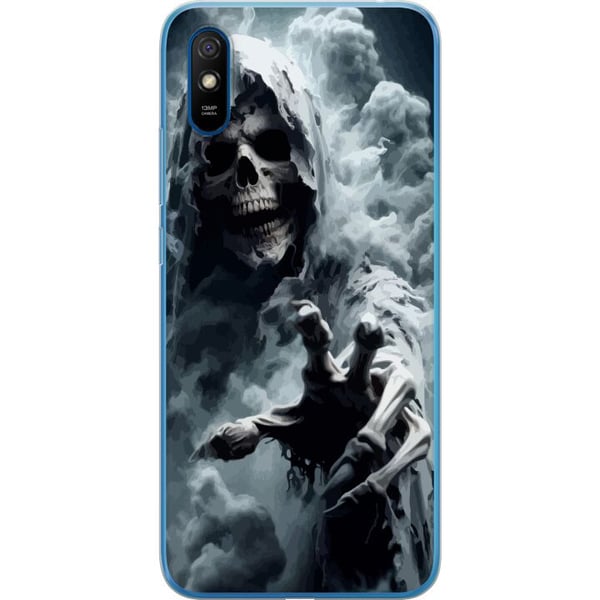 Kompatibelt Mobilskal till Xiaomi Redmi 9A Death Grim Reaper poster dödskalle skull horror skräck mörk spöke ghost scary dimma dark design art