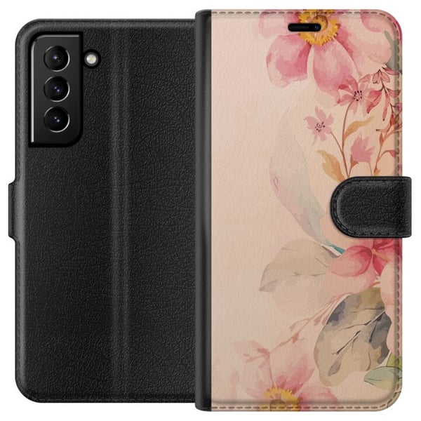 Kompatibelt Plånboksfodral till Samsung Galaxy S21+ 5G Färgglada Blommor