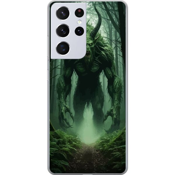Yhteensopiva Puhelinkuori Samsung Galaxy S21 Ultra 5G Metsä Hirviö Fantasia Olento Tumma