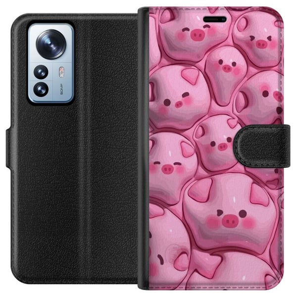 Yhteensopiva Lompakkokotelo Xiaomi 12 Pro Puhuvia Sikoja