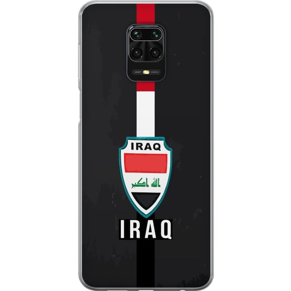 Kompatibel Mobilcover til Xiaomi Redmi Note 9S Iraks flag med emblem i rødt, hvidt og sort – et kraftfuldt design, der udtrykker historie og stolthed