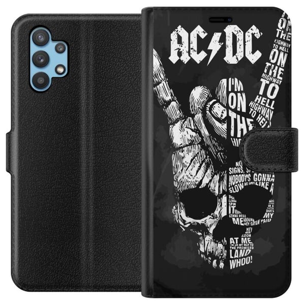 Kompatibelt Plånboksfodral till Samsung Galaxy A32 5G ACDC Rock Music Band Guitar Classic