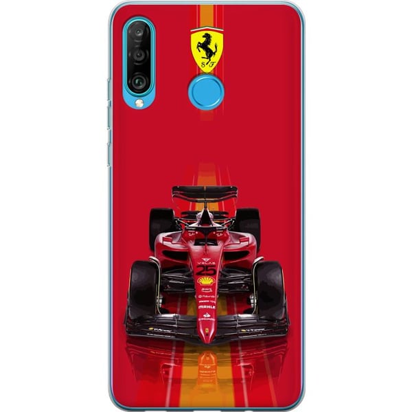 Kompatibelt Mobilskal till Huawei P30 lite Röd Formelbil i ikonisk racingdesign med sportig precision
