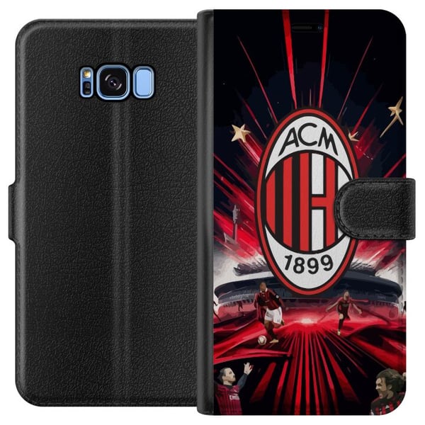 Kompatibelt Lommeboketui til Samsung Galaxy S8 AC Milan Kompatibelt Lommeboketui til Samsung Galaxy S8 AC Milan