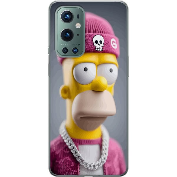 Kompatibelt Mobildeksel til OnePlus 9 Pro Homer Simpson-inspirert figur med rosa lue, kjede og streetstil, perfekt for fans av The Simpsons og modern