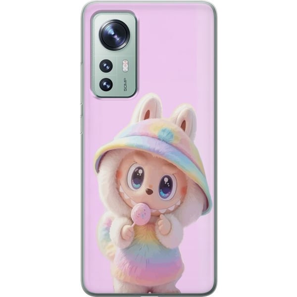 Yhteensopiva Puhelinkuori Xiaomi 12 Rainbow Bunny Cutie – suloinen pastellisävyinen kuva, jossa söpö hahmo hupparissa