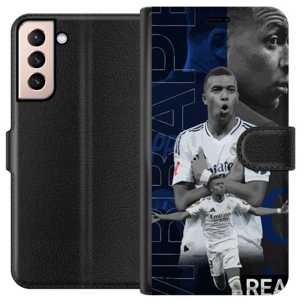Kompatibelt Lommeboketui til Samsung Galaxy S21 Kylian Mbappé, Real Madrid, Frankrike, ekstrem fart, sterk teknikk og en utrolig målinstinkt som gjør Kompatibelt Lommeboketui til Samsung Galaxy S21 Kylian Mbappé, Real Madrid, Frankrike, ekstrem fart, sterk teknikk og en utrolig målinstinkt som gjør