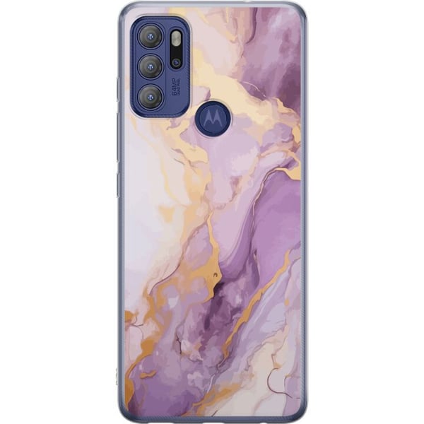 Kompatibel Mobilcover til Motorola Moto G60S Marmor Lilla Guld