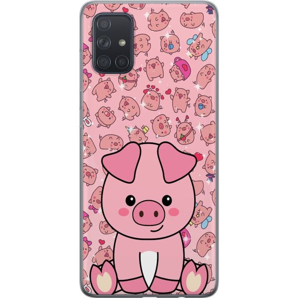 Kompatibel Mobilcover til Samsung Galaxy A71 Kawaii Gris Sød Lyserød Dyr Anime