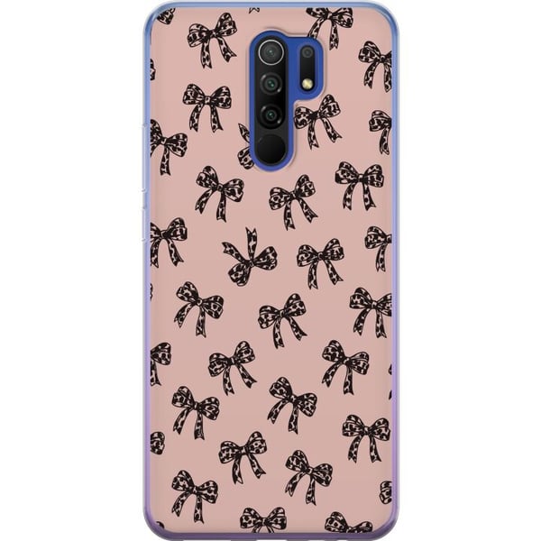 Kompatibelt Mobilskal till Xiaomi Redmi 9 Bow pattern leopard rosetter rosa cute fashion girly retro design print tapet style pink bakgrund art
