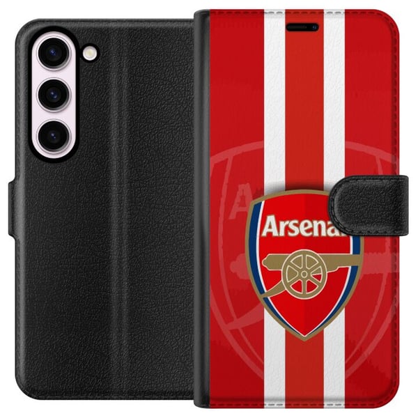 Kompatibel Tegnebogsetui til Samsung Galaxy S23 Arsenal-logo med rød-hvid baggrund, klassisk fodbolddesign til klubbens ægte fans Kompatibel Tegnebogsetui til Samsung Galaxy S23 Arsenal-logo med rød-hvid baggrund, klassisk fodbolddesign til klubbens ægte fans