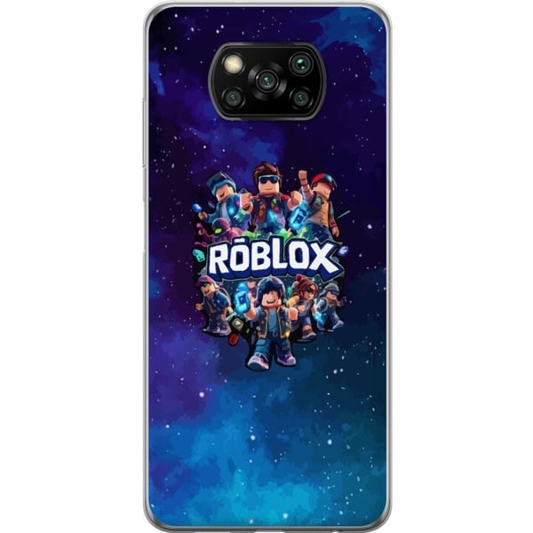 Kompatibel Mobilcover til Xiaomi Poco X3 NFC Roblox-gamingdesign med avatarer, galaksebaggrund i blå og lilla nuancer, populær Roblox-stil, episk teg