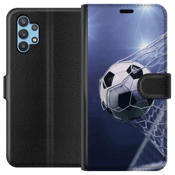 Kompatibelt Plånboksfodral till Samsung Galaxy A32 5G Football Speed Net Sport Match Play