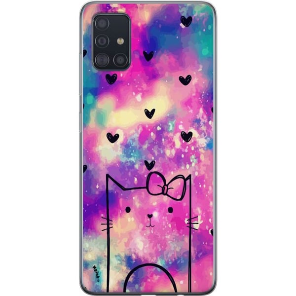Kompatibelt Mobildeksel til Samsung Galaxy A51 Katt med hjerter Kompatibelt Mobildeksel til Samsung Galaxy A51 Katt med hjerter