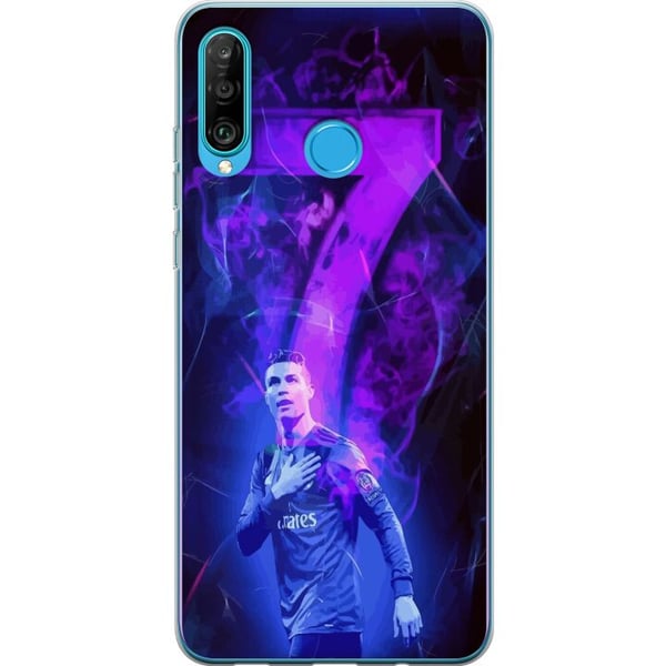 Kompatibelt Mobilskal till Huawei P30 lite Ronaldo 7 – Fotbollslegend i Action för Fans