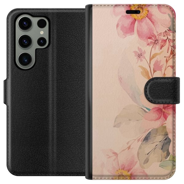 Kompatibelt Lommeboketui til Samsung Galaxy S23 Ultra Fargerike Blomster