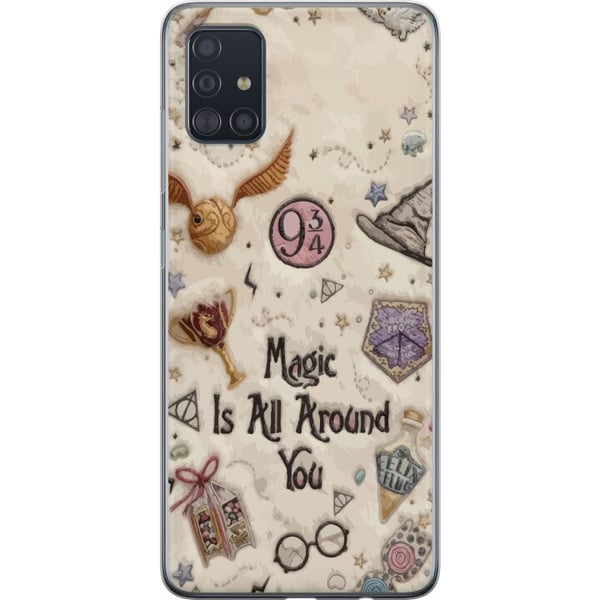 Kompatibelt Mobilskal till Samsung Galaxy A51 Broderad magisk illustration med symboler citat och fantasivärld i drömsk sagostil