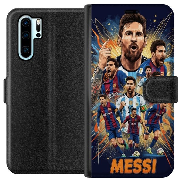 Kompatibel Tegnebogsetui til Huawei P30 Pro Messi-plakat Argentina Barcelona fodboldlegende GOAT verdensmesterskab nummer 10 fodboldspiller retrokuns