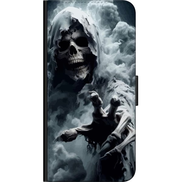 Kompatibelt Lommeboketui til OnePlus 9 Pro død mannen med ljåen plakat hodeskalle hodeskalle skrekk skrekk mørk spøkelse spøkelse skummel tåke mørk d