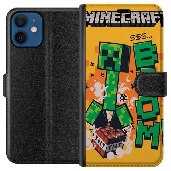 Kompatibelt Lommeboketui til Apple iPhone 12 Minecraft Boom