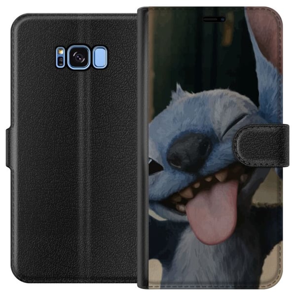 Kompatibelt Plånboksfodral till Samsung Galaxy S8 Stitch Söt Alien – Blå Favorit från Yttre Rymden Kompatibelt Plånboksfodral till Samsung Galaxy S8 Stitch Söt Alien – Blå Favorit från Yttre Rymden