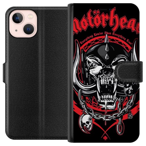 Kompatibelt Lommeboketui til Apple iPhone 13 mini Motörhead-dødningehode i rødt og svart, hardrockdesign for fans av klassisk metal og energi Kompatibelt Lommeboketui til Apple iPhone 13 mini Motörhead-dødningehode i rødt og svart, hardrockdesign for fans av klassisk metal og energi