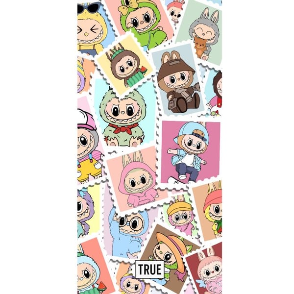 Yhteensopiva Lompakkokotelo Apple iPhone 13 Pro Cute Stamp Squad – söpö keräilyaihe, jossa on värikkäitä eläinasuihin pukeutuneita hahmoja ja leikkis